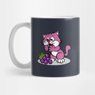 Cat eating wine grapes Mug